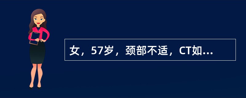女，57岁，颈部不适，CT如图所示，最可能的诊断是()<img border="0" style="width: 282px; height: 211px;&quo