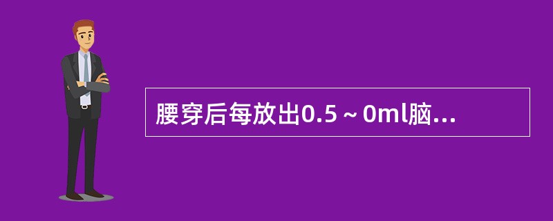 腰穿后每放出0.5～0ml脑脊液，压力可能降低