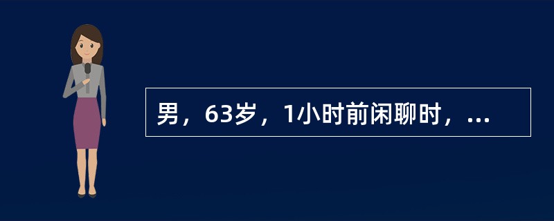 男，63岁，1小时前闲聊时，突然言语不清，跌倒在地，神志不清，小便失禁，呕吐数次。体检：浅昏迷，烦躁不安，瞳孔左4.5mm，右4.0mm，血压180/110mmHg，心率57次/分，律齐对判断患者有无