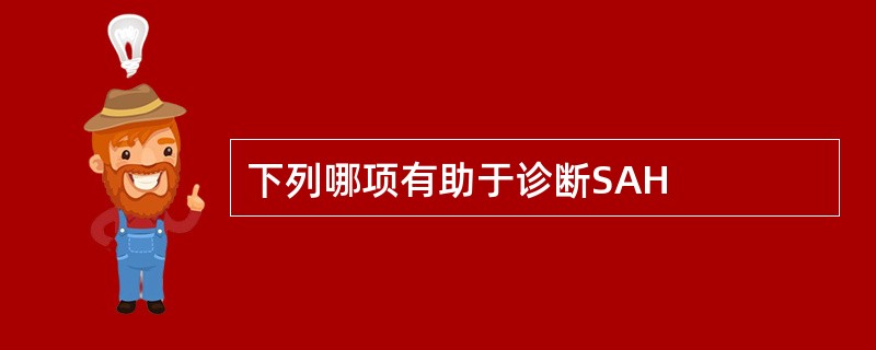 下列哪项有助于诊断SAH