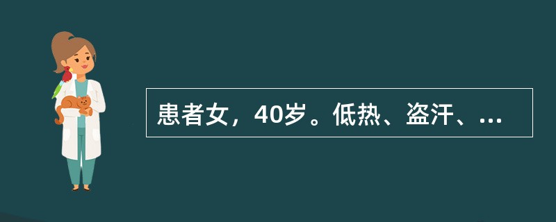 患者女，40岁。低热、盗汗、腹胀1个月就诊。查体：全腹轻压痛，肝、脾未及，移动性浊音（+），腹腔积液为黄色渗出液，腺苷脱氨酶（ADA）80U，患者最可能的诊断为