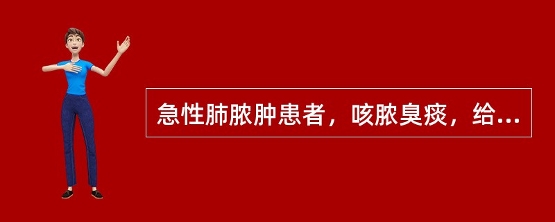 急性肺脓肿患者，咳脓臭痰，给予足量青霉素与链霉素治疗10天无效。痰涂片可见革兰阴性细菌，一般细菌培养阴性。此时治疗宜选()