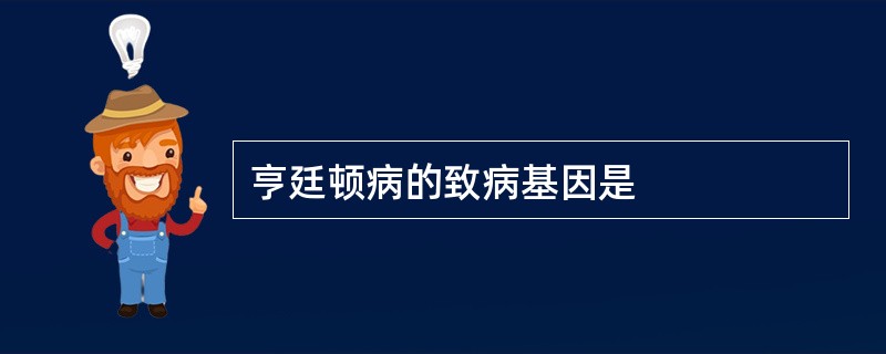 亨廷顿病的致病基因是