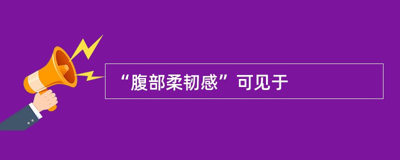 “腹部柔韧感”可见于