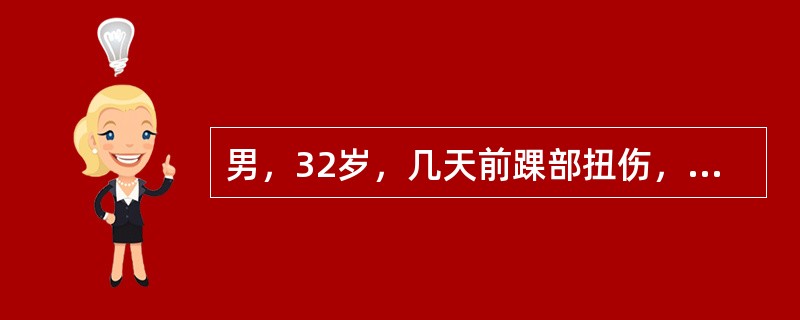 男，32岁，几天前踝部扭伤，疼痛，不能行走，结合CT图像，最可能的诊断是()<img border="0" style="width: 200px; height:
