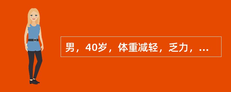 男，40岁，体重减轻，乏力，结合所示图像，最可能的诊断是()<img border="0" style="width: 217px; height: 163px;&