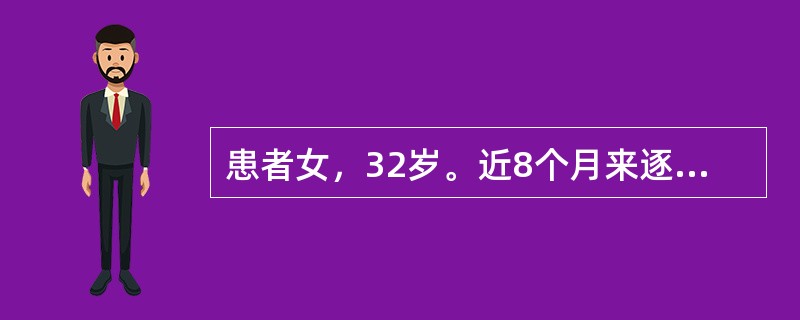 患者女，32岁。近8个月来逐渐出现觉得活着没意思、想死、烦躁。患者近8个月来从搬家之后情绪低落，总觉得活着太累，见什么都烦，总唠叨过去的事情，认为自己过去做的事都不对，经常呆坐在沙发上，什么也不做，悲