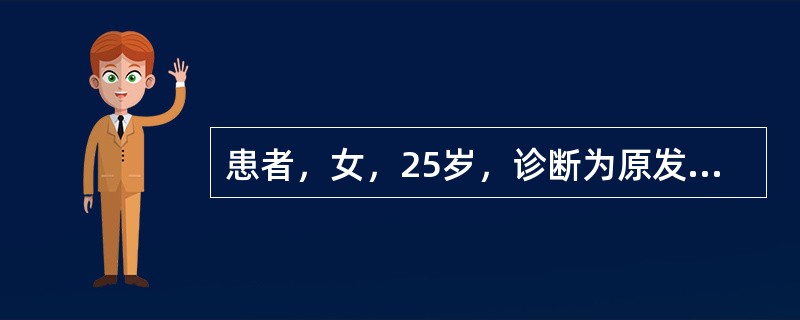 患者，女，25岁，诊断为原发性肾病综合征，病例类型微小病变。服用雷公藤多甙片1mg（kg·d），可能出现的副作用