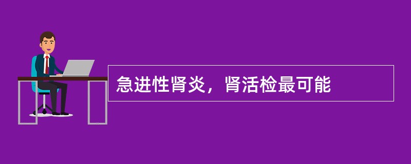 急进性肾炎，肾活检最可能