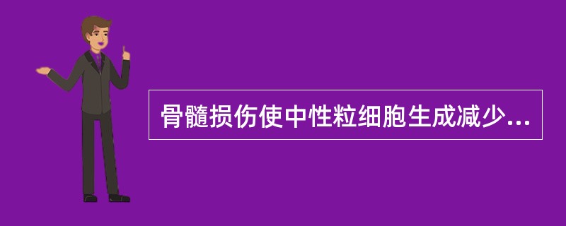 骨髓损伤使中性粒细胞生成减少，主要机制有