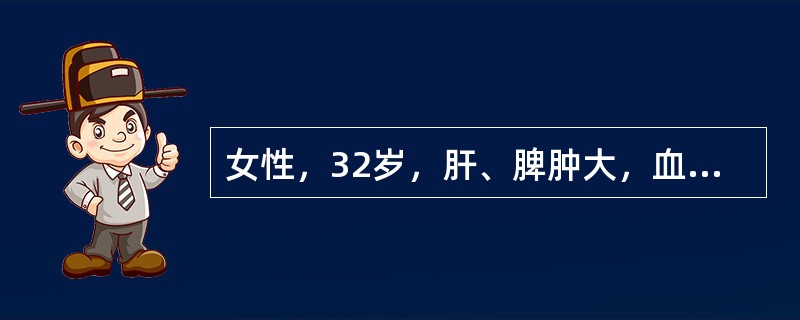 女性，32岁，肝、脾肿大，血红蛋白69g/L，网织红细胞15%，白细胞、血小板正常，骨髓红细胞系统增生明显活跃，Coombs试验阴性；Ham试验阴性，红细胞渗透脆性试验正常；自溶试验增强，加葡萄糖不纠