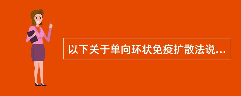 以下关于单向环状免疫扩散法说法错误的是