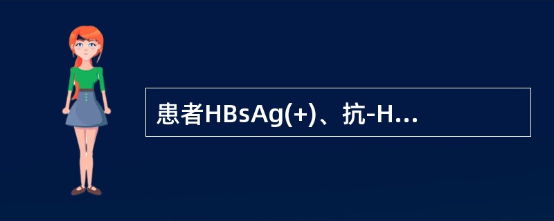 患者HBsAg(+)、抗-HBs(-)、HBeAg(+)、抗-Hbe(-)、抗-HBcIgM(+)，正确的是()