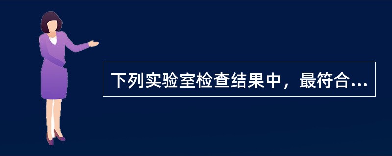 下列实验室检查结果中，最符合溶血性贫血诊断的是