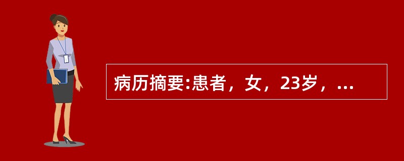 病历摘要:患者，女，23岁，病人水肿、乏力、高血压、尿量减少；尿液外观呈洗肉水样血尿，混浊。尿分析仪结果：ERY（＋＋＋）、PRO（＋＋）、SG（025）、WBC（＋）；显微镜检查：WBC　2～6/H