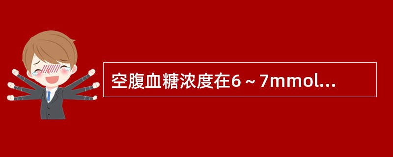 空腹血糖浓度在6～7mmol／L之间，又有糖尿病症状时宜做