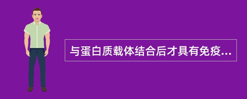 与蛋白质载体结合后才具有免疫原性的物质