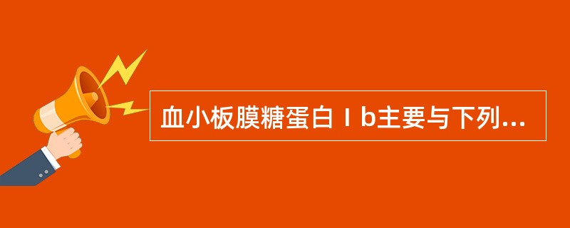 血小板膜糖蛋白Ⅰb主要与下列哪种血小板功能有关