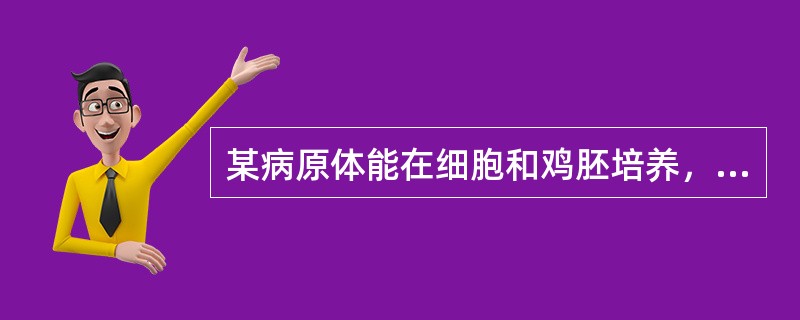 某病原体能在细胞和鸡胚培养，能形成包涵体，可通过滤器，对抗生素不敏感，含一种核酸，它是