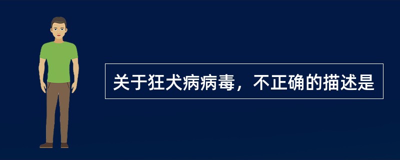 关于狂犬病病毒，不正确的描述是