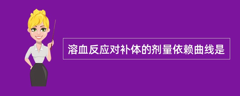 溶血反应对补体的剂量依赖曲线是
