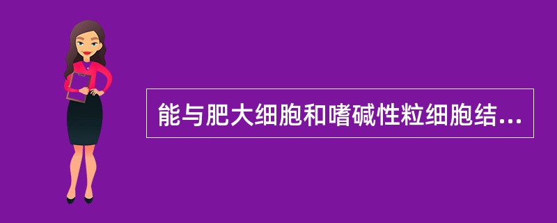 能与肥大细胞和嗜碱性粒细胞结合的Ig是