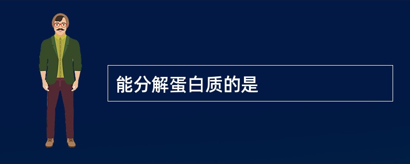 能分解蛋白质的是