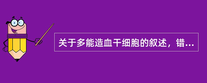 关于多能造血干细胞的叙述，错误的是