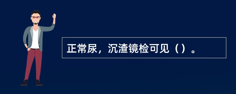 正常尿，沉渣镜检可见（）。