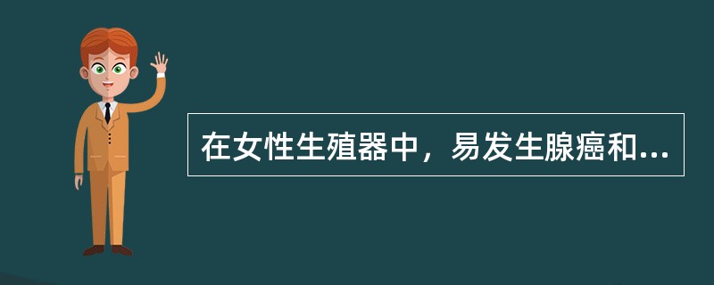 在女性生殖器中，易发生腺癌和鳞癌的部位是