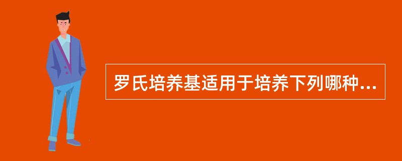 罗氏培养基适用于培养下列哪种细菌（）。