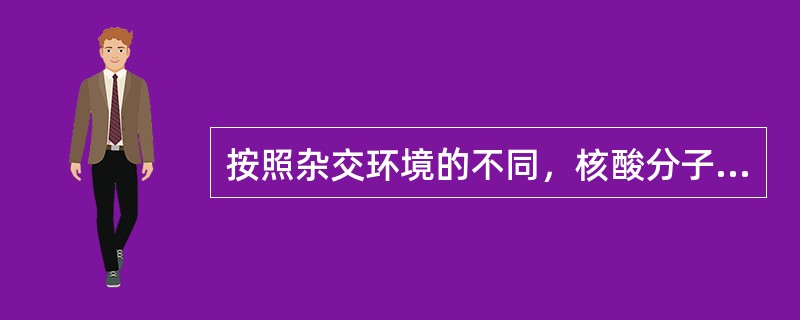 按照杂交环境的不同，核酸分子杂交可分为固相分子杂交和液相分子杂交两种类型。其中固相分子杂交技术的应用更为普遍。用来鉴定DNA的分子杂交技术是