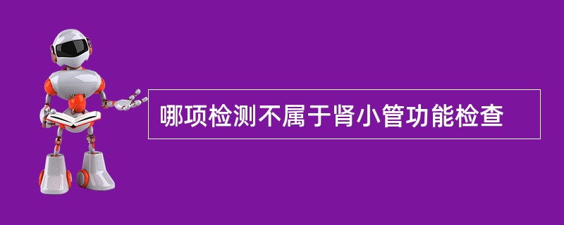 哪项检测不属于肾小管功能检查