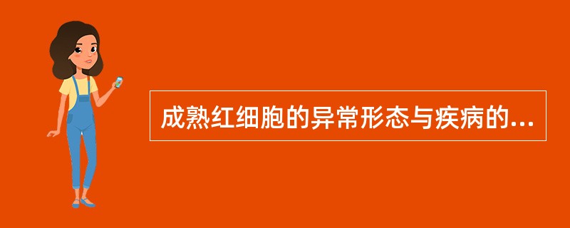 成熟红细胞的异常形态与疾病的关系，下列哪项不正确（）