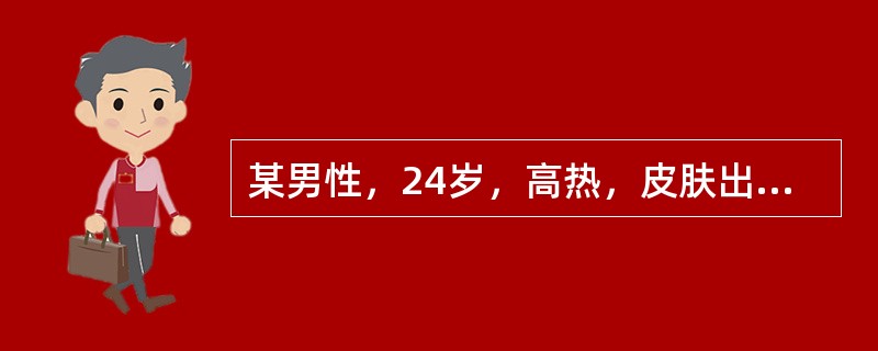 某男性，24岁，高热，皮肤出血点伴皮肤黄染2周。查体：重病容，皮肤中度黄染，可见散在出血点，浅表淋巴结普遍肿大，肝胁下3cm，脾胁下4cm，质中。实验室检查：血常规示WBC2.1×10<img