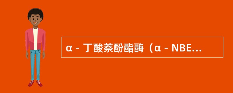 α－丁酸萘酚酯酶（α－NBE）染色时与重氮盐偶联成有色沉淀是