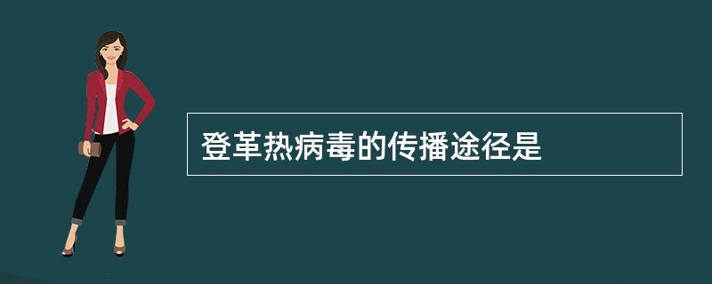 登革热病毒的传播途径是