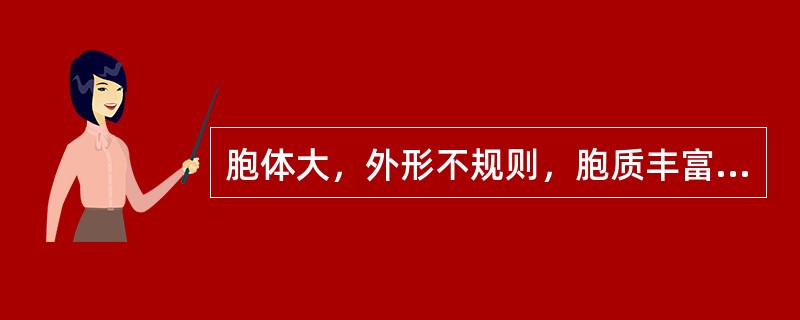 胞体大，外形不规则，胞质丰富，呈灰蓝色，核呈笔架形或S形，核染色质纤细网状。符合下列哪种急性白血病的形态