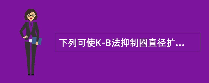 下列可使K-B法抑制圈直径扩大的因素是