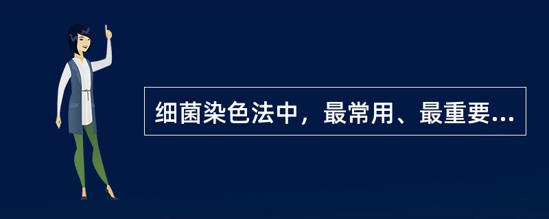 细菌染色法中，最常用、最重要的鉴别染色法是