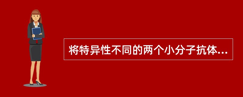 将特异性不同的两个小分子抗体连接在一起则得到是