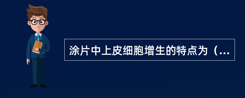 涂片中上皮细胞增生的特点为（）。