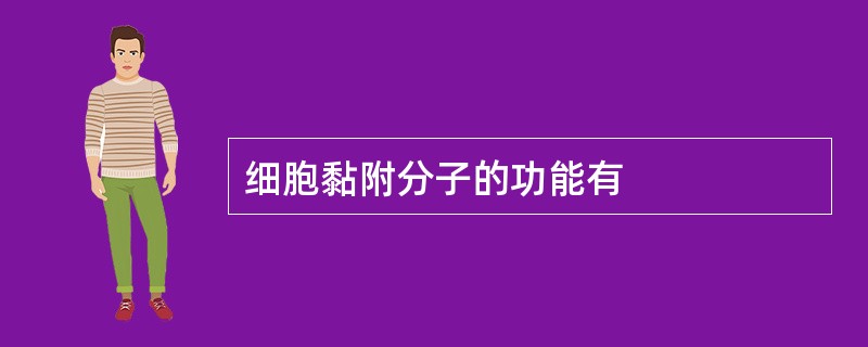 细胞黏附分子的功能有