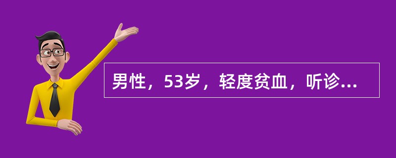 男性，53岁，轻度贫血，听诊发现心尖区收缩期吹风样杂音，柔和2/6级，较局限，心界不大。此杂音应考虑为何种原因所致