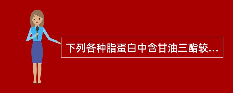 下列各种脂蛋白中含甘油三酯较少的是()