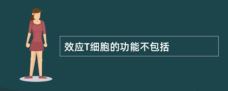 效应T细胞的功能不包括