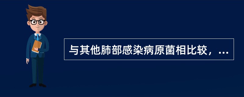 与其他肺部感染病原菌相比较，铜绿假单胞菌的毒力特点是（）