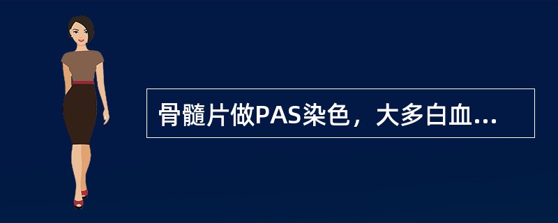 骨髓片做PAS染色，大多白血病细胞呈红色块状阳性，而胞质底色不红，下列何者与此相符