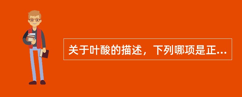 关于叶酸的描述，下列哪项是正确的