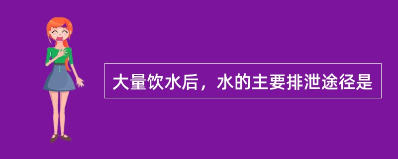 大量饮水后，水的主要排泄途径是